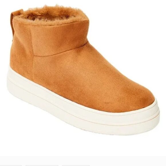 J/Slides Tan Noone Faux-Fur Lined Ankle Boot Size 10 - Picture 1 of 6